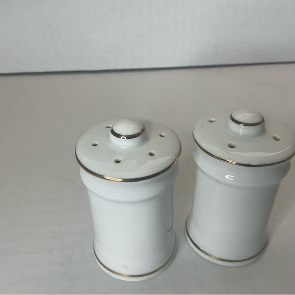 MICKEY Mouse Salt and Pepper Shakers White Ceramic With Gold Trim - Picture 6 of 6